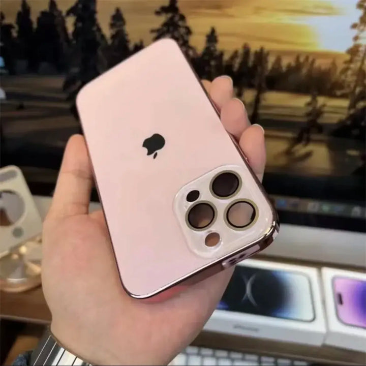 Robuste galvanisierte iPhone Schutzhülle mit integriertem Gehärtetem Glas & Fallschutz für iPhone X/XI.
