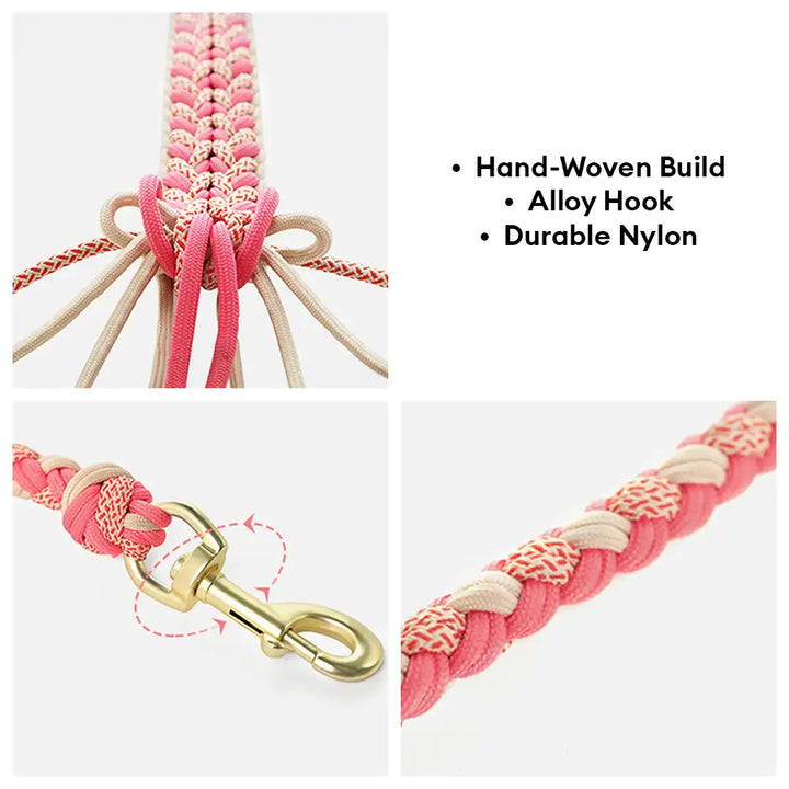 Widerstandsfähige Nylon-Hundeleine, handgewebt für Stärke, speziell für große & mittelgroße Hunde.