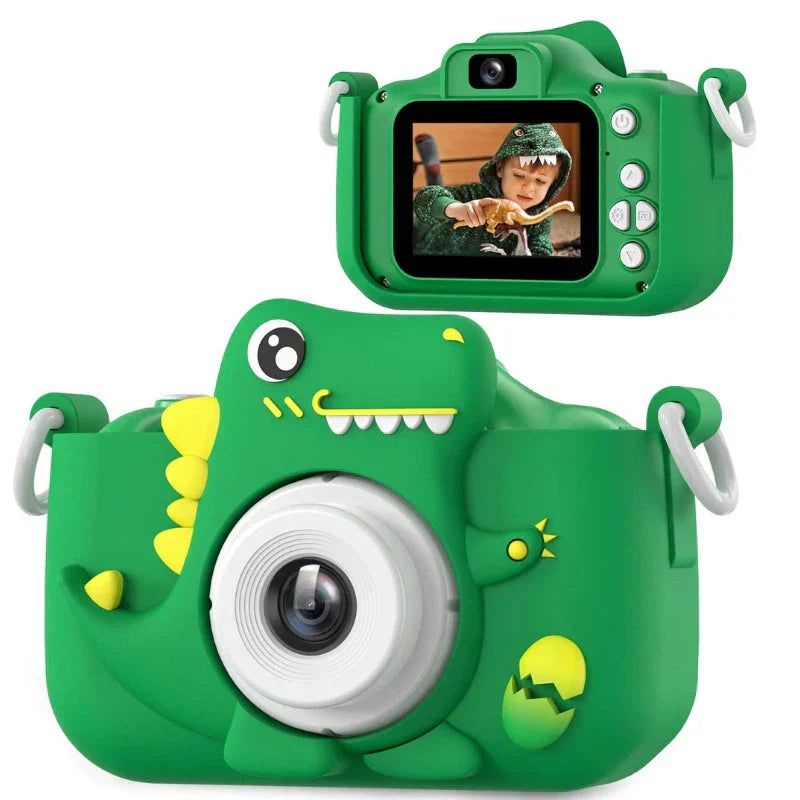 Robuste HD-Dinosaurier-Kamera für Kinder, ideal für kleine Fotografen und Outdoor-Abenteuer, mit kinderfreundlichem Design.