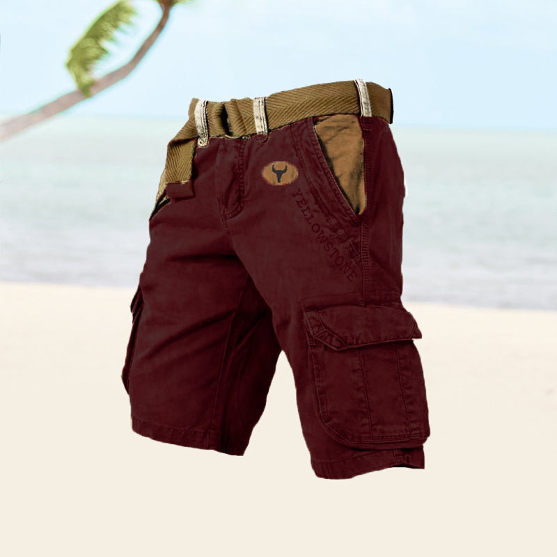 Vielseitige Herren Freizeit Cargo Shorts, grau, atmungsaktiv, ideal für entspannte Sommertage.