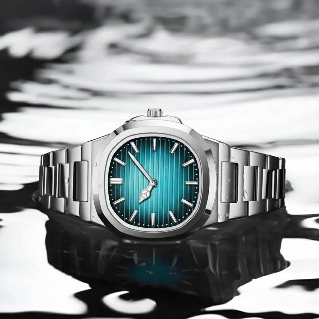 Wasserdichte Herren Outdooruhr: Quadratische, taktische Armbanduhr in Schwarz, ideal für Abenteuer.