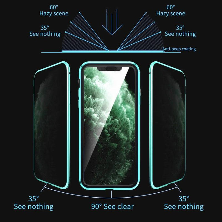 Moderne, robuste iPhone Hülle aus Metall mit gehärtetem Glas & Sichtschutz für optimalen Stoß- & Kratzschutz.