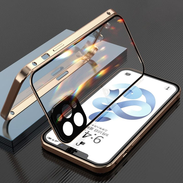 Extrem robuste iPhone Metallhülle mit Ganzkörperschutz und präzisem Objektivschutz.