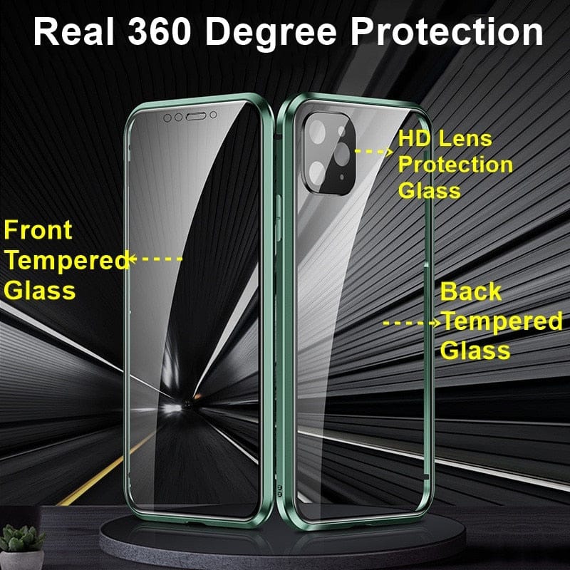 Langlebige iPhone Metallhülle mit verstärktem Kameraschutz & 360° Ganzkörperschutz.