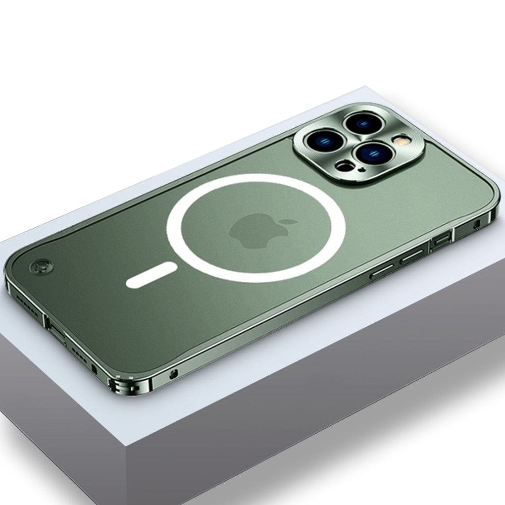 Stoßfeste iPhone Bumper Hülle aus Metall für MagSafe 2.0. Robuste Aluminium Schutzhülle bietet umfassenden Premium-Schutz.