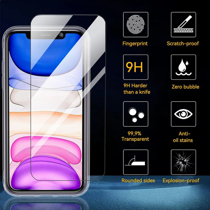 Magnetische iPhone Schutzhülle mit Glas, MagSafe kompatibel. Bietet stoßfesten Fallschutz und vollen Schutz.