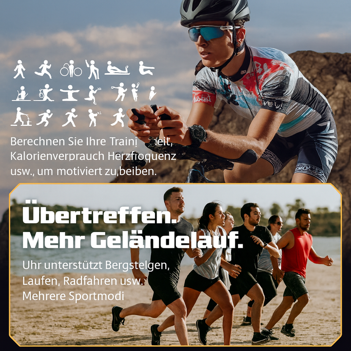 Herren Fitness Tracker IronForce Pro. Präzises Wellness Tracking und Sportuhr-Funktionen für aktive Männer.