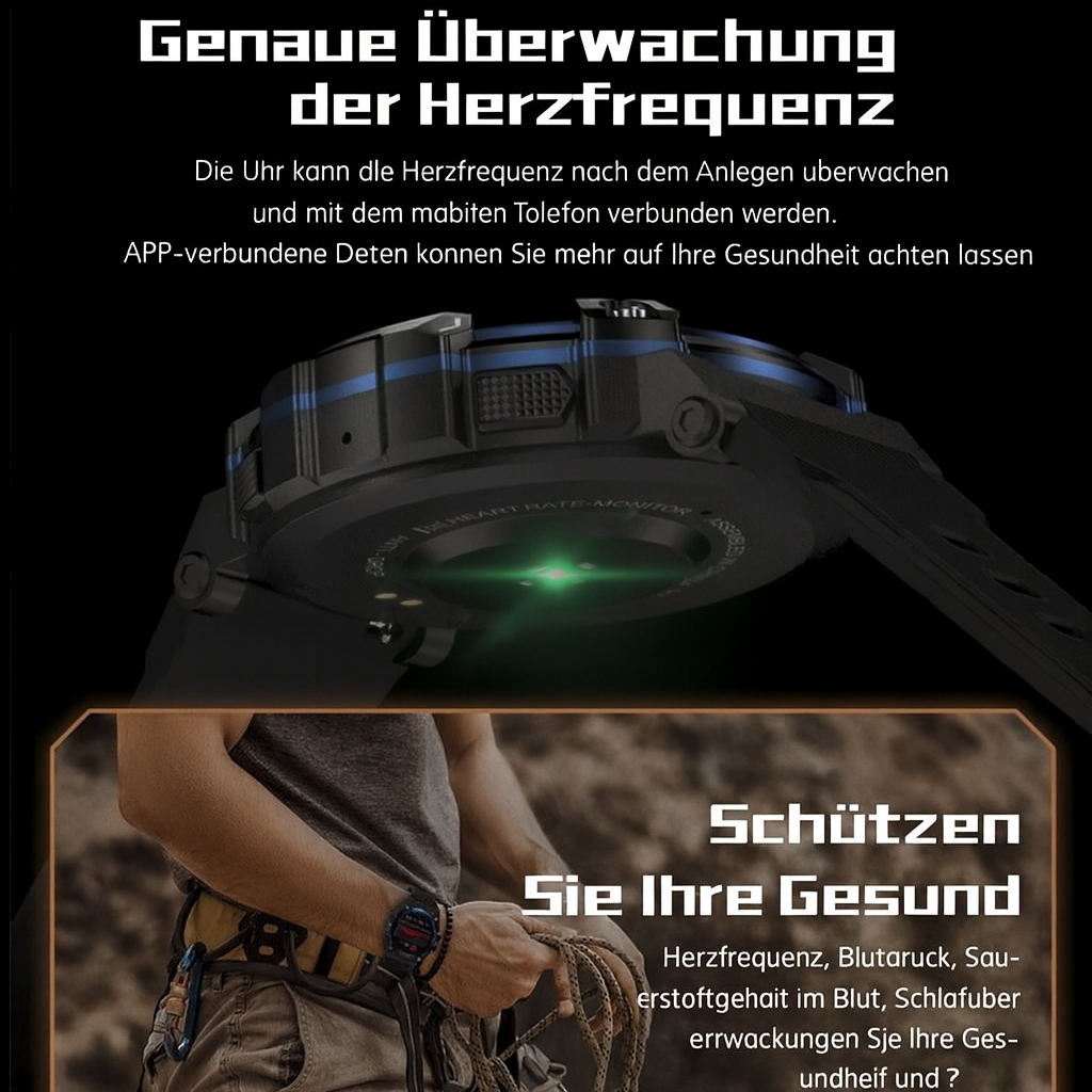 IronForce Pro Sportuhr am Handgelenk. Ideal für Outdoor-Aktivitäten, wasserdicht und stoßfest.