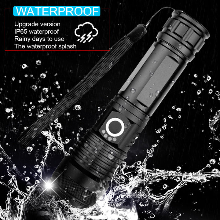 Aluminium-LED-Taschenlampe, extrem hell und wasserdicht. Perfekt für Outdoor, Wandern & Notfallausrüstung.