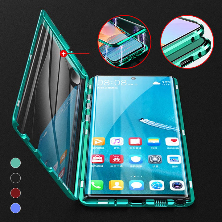 Robuste magnetische Handyhülle für Samsung S21: Mit Rundumschutz aus Glas und Metall.