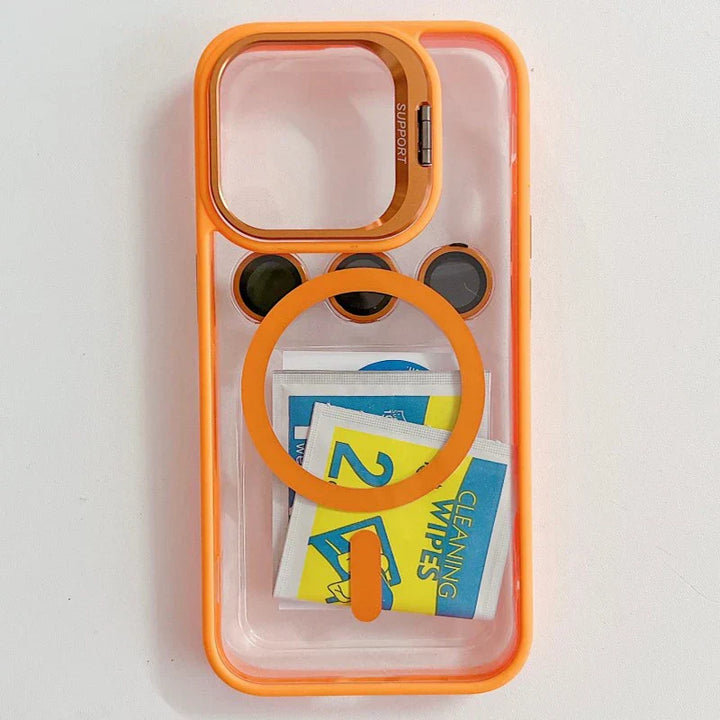 Stoßfeste Handyhülle mit Glas-Linsenschutz & praktischem Ständer. Robustes Design für sicheren Telefonschutz.