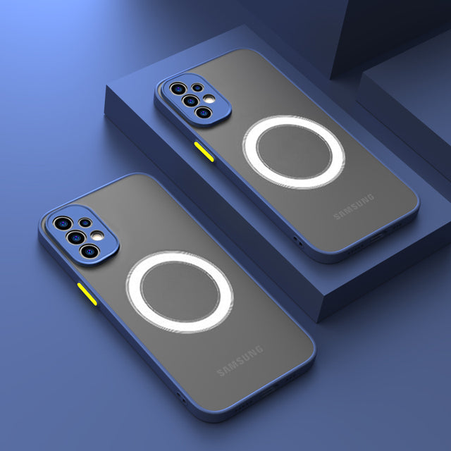 Schwarze, magnetische Schutzhülle für Samsung Galaxy Smartphones. Robust und stoßfestes Cover.