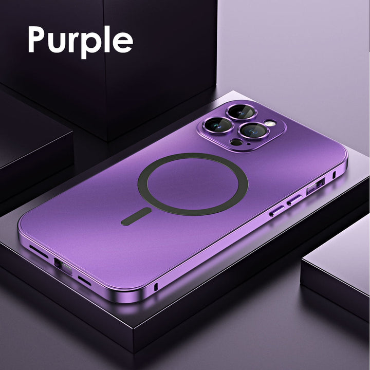 Magnetische Metallhülle für iPhone mit Kameraschutz, robust und sicher. Ideal als handyhülle.