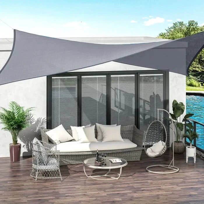 Robuste Outdoor Markise für Garten & Terrasse, UV- & Regenschutz Sonnensegel faltbar.