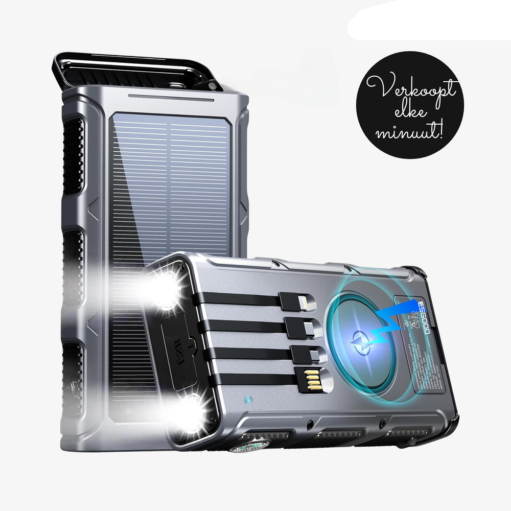 PowerSafe 20000 Solar Powerbank lädt Geräte unterwegs. Perfektes, tragbares Ladegerät für Outdoor & Notfallversorgung.