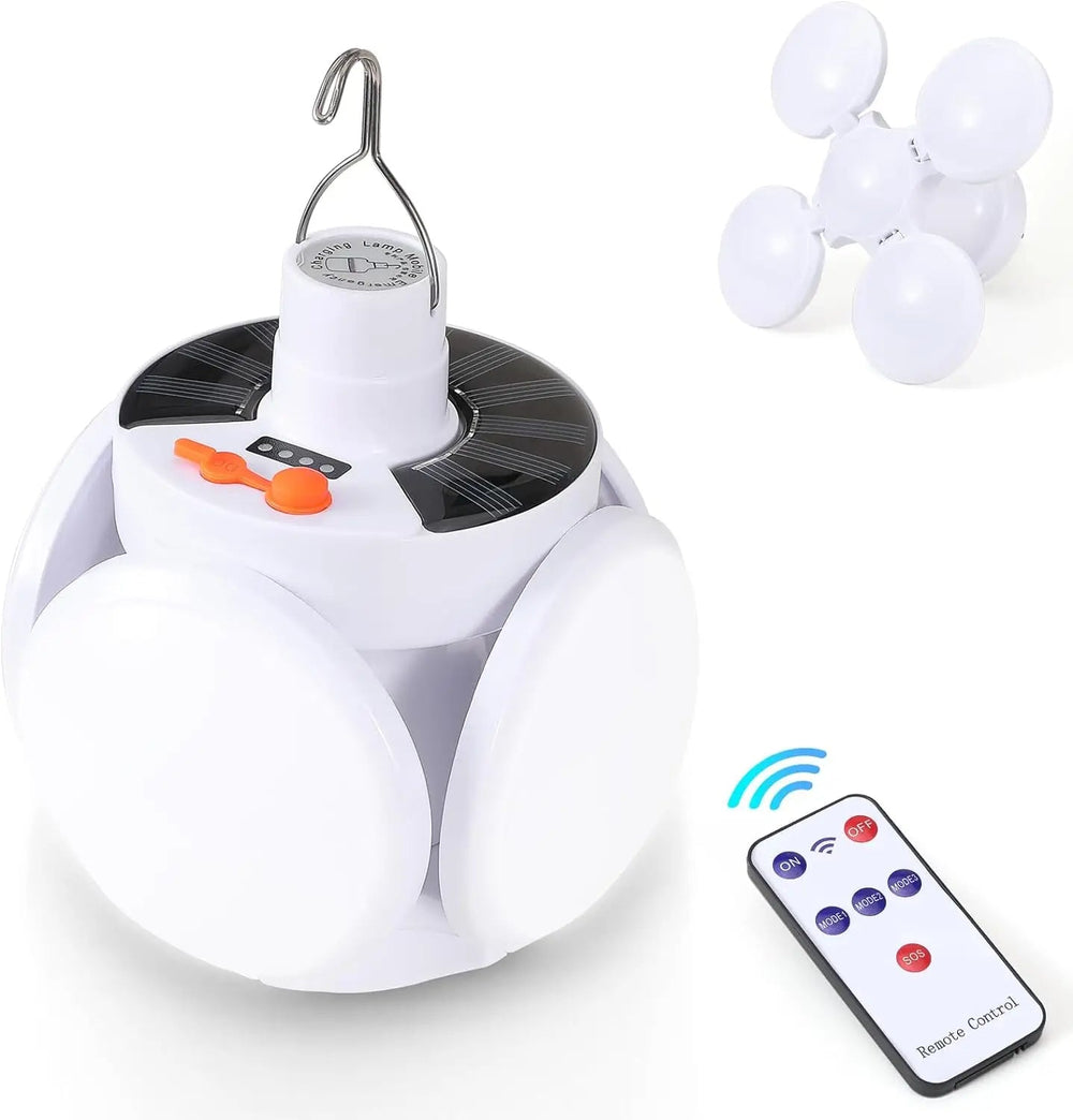 Tragbare Solarlampe, ideal für Camping & Outdoor. USB-aufladbare LED-Laterne für nachhaltige Beleuchtung.