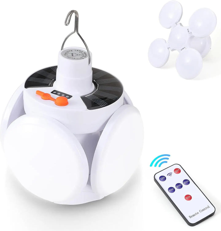 Tragbare Solarlampe, ideal für Camping & Outdoor. USB-aufladbare LED-Laterne für nachhaltige Beleuchtung.