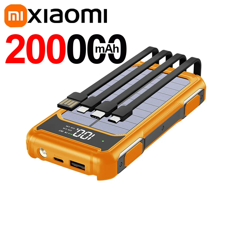 Immer Strom: Solar Powerbank mit Schnellladung für Outdoor & Notfall. Robuster externer Akku mit LED Licht.