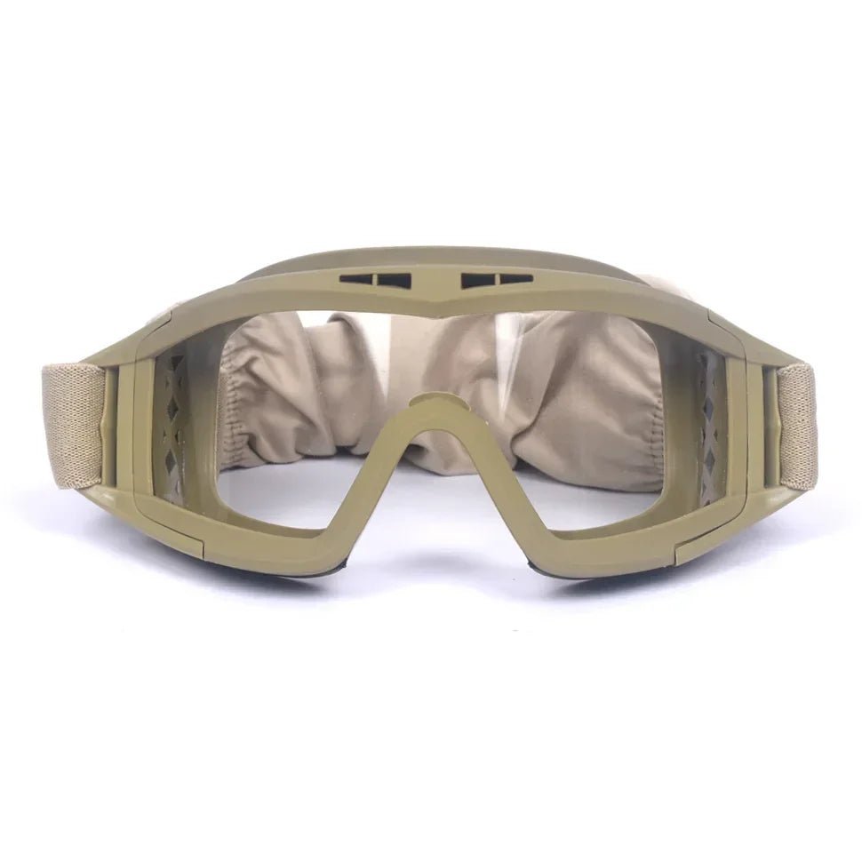 Hochbelastbare taktische Schutzbrille, ideal für Airsoft, Paintball und extreme Outdoor-Sportarten.