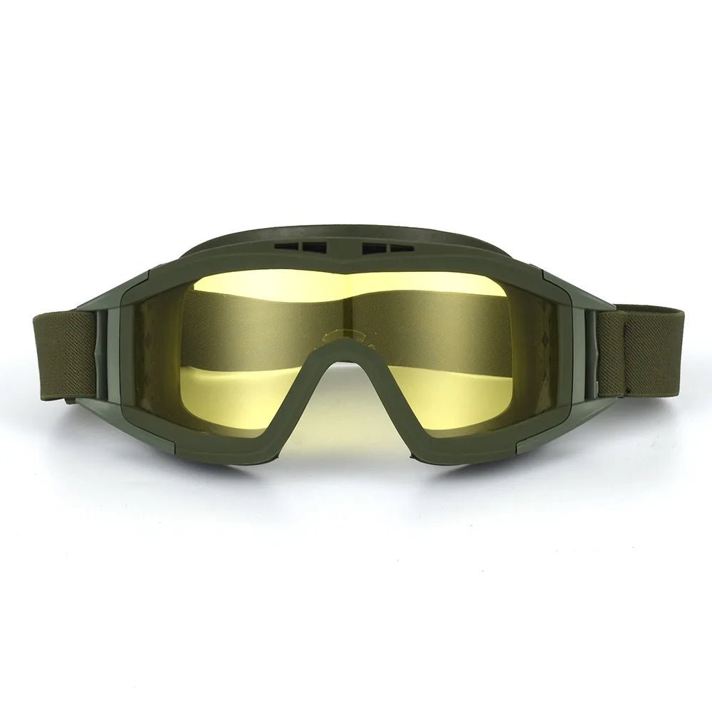 Stilvolle taktische Schutzbrille, robust, für Airsoft & Paintball, optimaler Augenschutz.