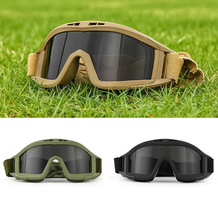 Widerstandsfähige Sport-Schutzbrille für Outdoor-Aktivitäten, maximaler taktischer Augenschutz.