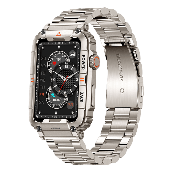 Moderne Unisex Smartwatch mit SIM-Funktion, GPS, Herzfrequenz und robustem Design für Alltag und Outdoor.