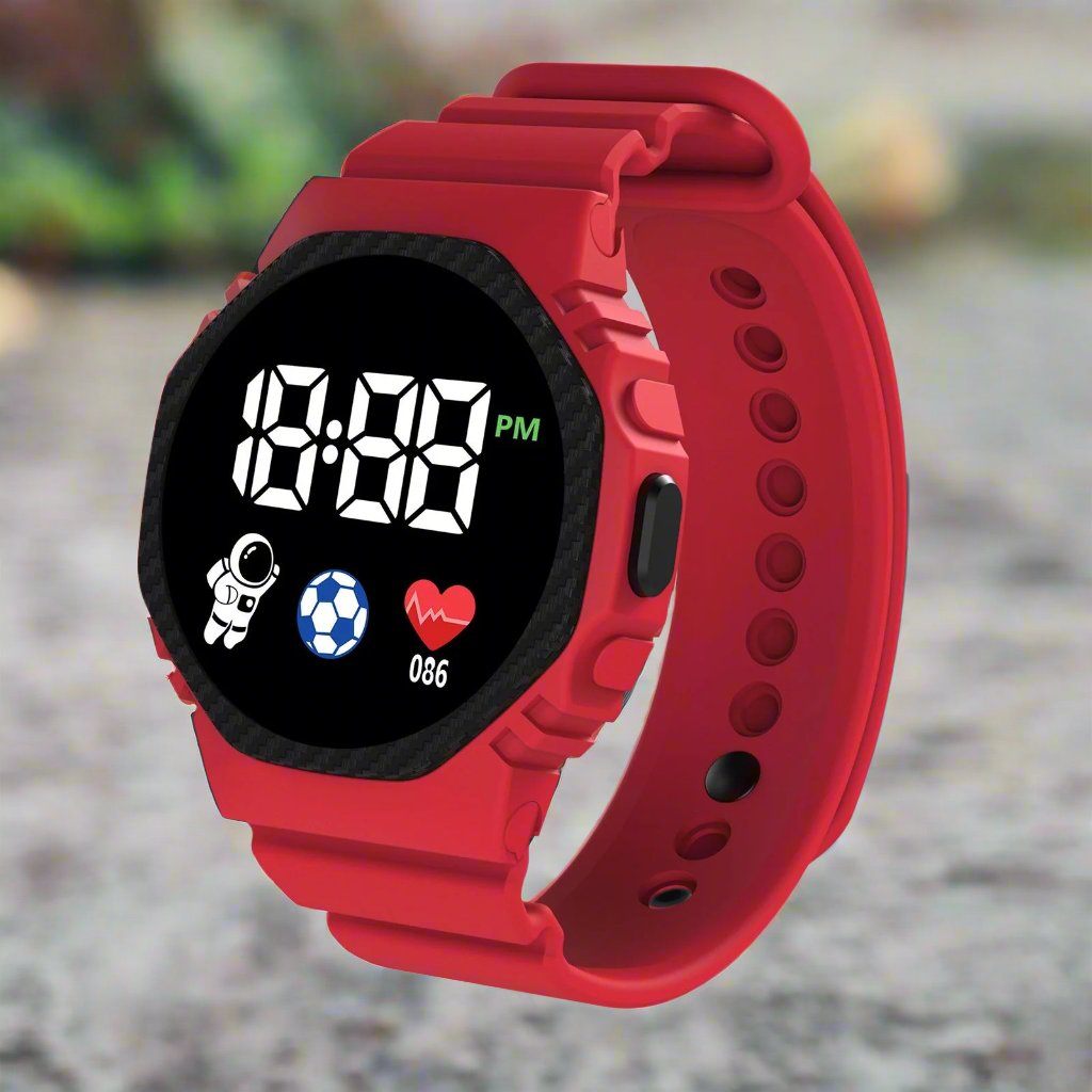 Robuste, wasserdichte digitale Kinder Sportuhr für Jungen & Mädchen, ideal als Lernuhr & Geschenk.