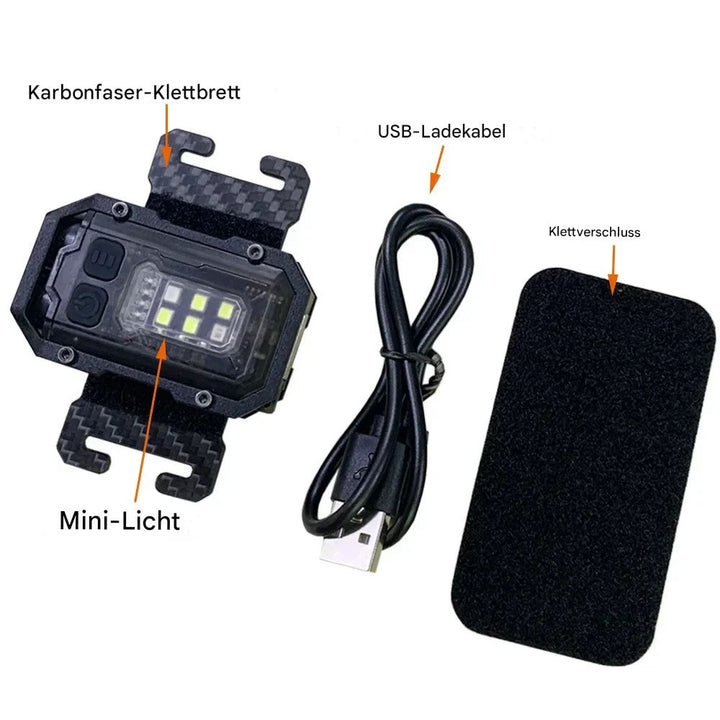 Kompakte, taktische USB-Taschenlampe mit heller LED und robustem Aluminiumgehäuse für jeden Einsatz bereit.