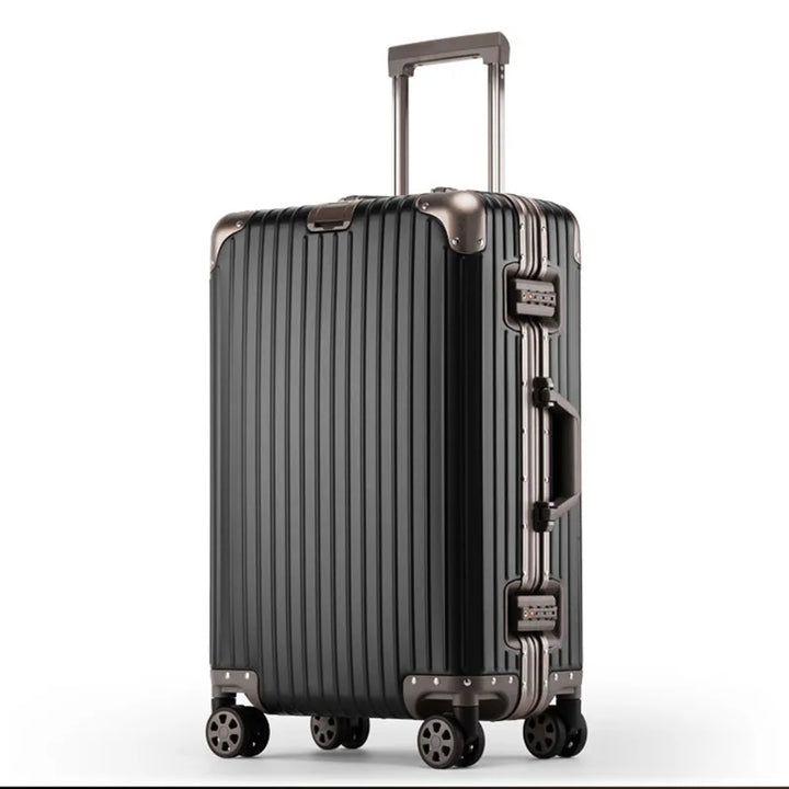 Sicherer Aluminium Hartschalenkoffer "Tirana" für Geschäftsreise und Urlaub, robustes Reisegepäck.