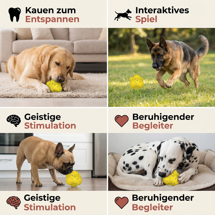 Hüpfender Spielball für Hunde, fördert Aktivität & reduziert Stress; ein robustes Hundespielzeug.