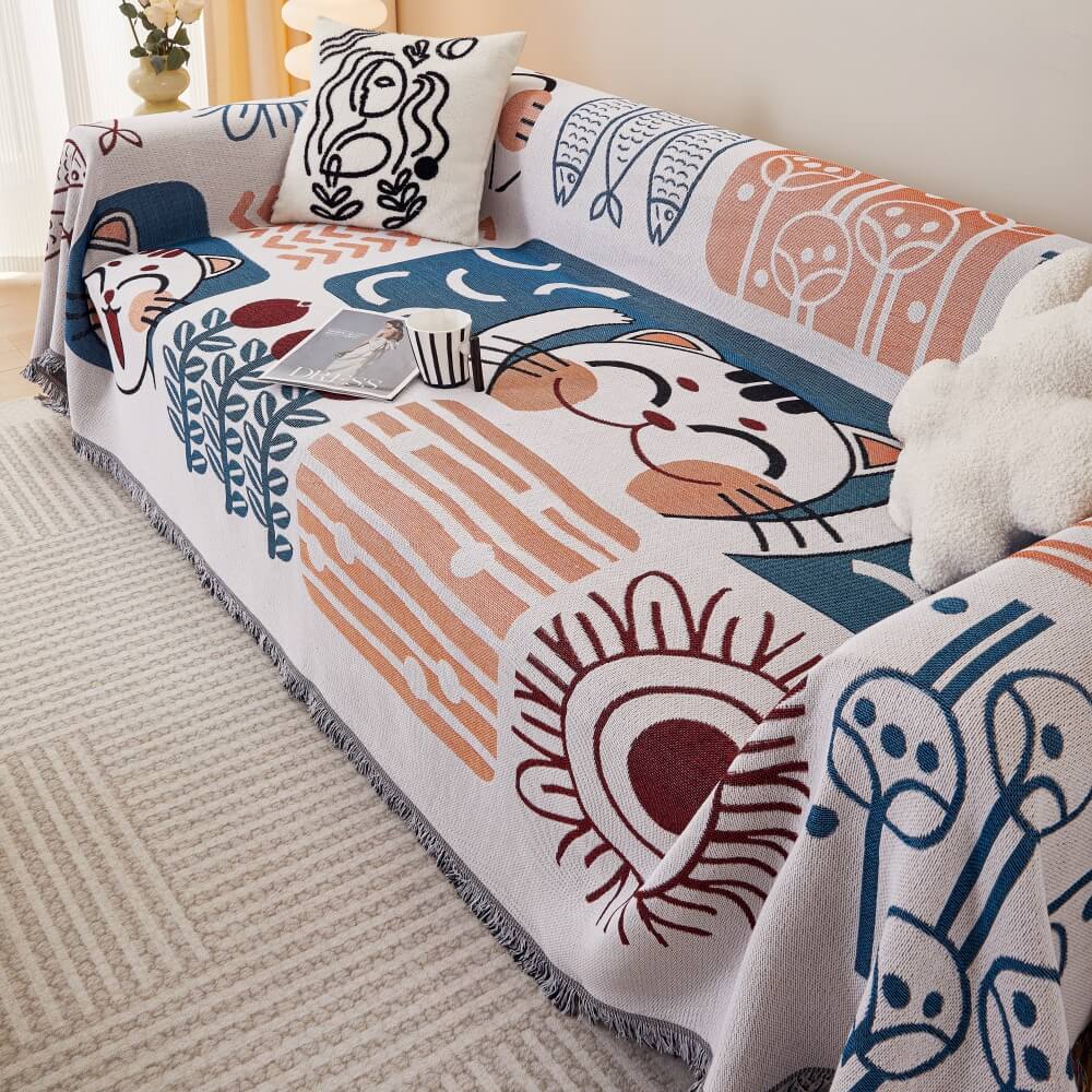 Pflegeleichter, robuster Sofabezug. Boho-Design als stilvoller Schutz für Ihre Couch.