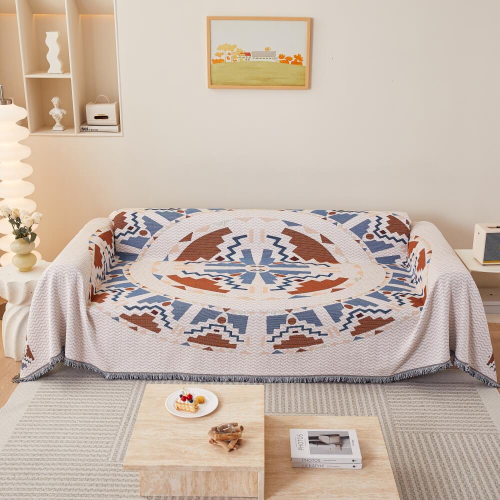Verschleißfester Sofabezug, Boho-Stil. Schützt die Couch & dekoriert Ihr Wohnzimmer stilvoll.