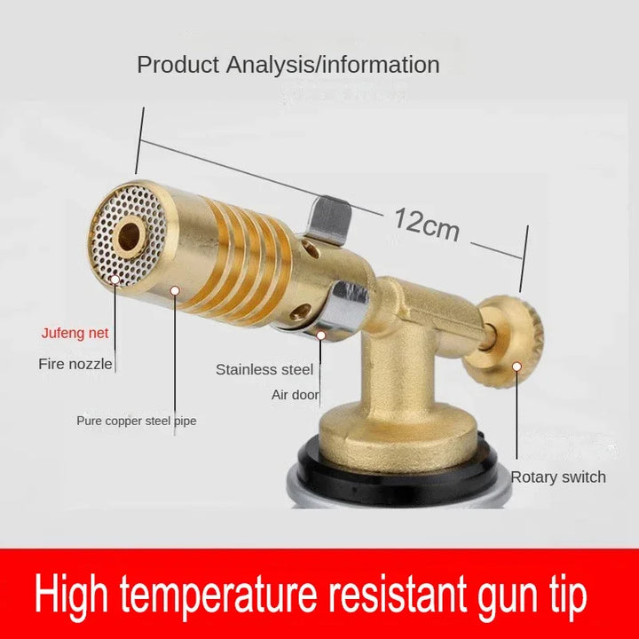 Ergonomischer Hand-Lötbrenner mit Butangasflamme für DIY und Modellbau. Exakte Temperaturkontrolle bis 1300 °C.