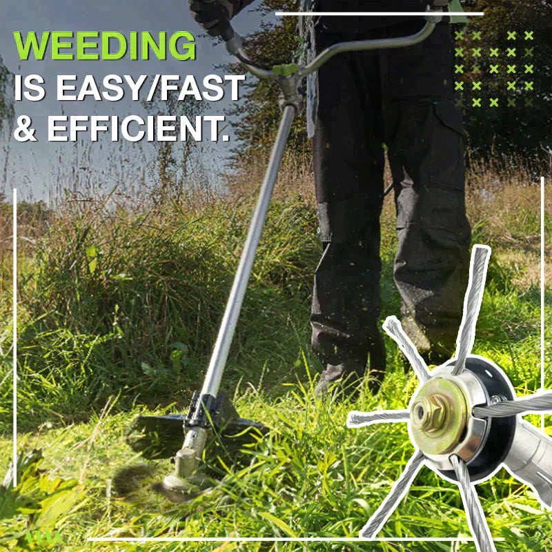 Stahldraht Rasentrimmerkopf, robust und langlebig, ideal als vielseitiger Unkrautentferner im Garten.