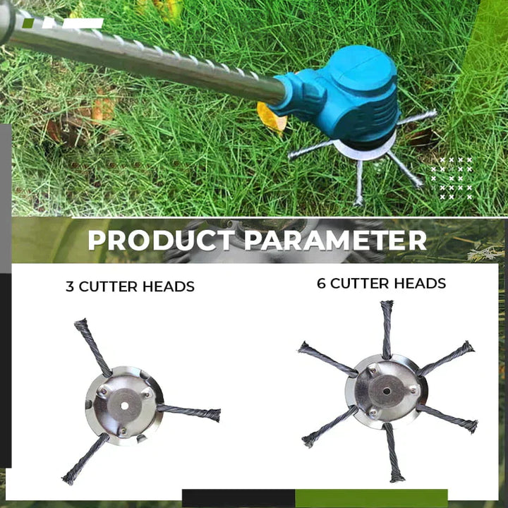 Praktischer Gartenhelfer: Robuster Grasschneidekopf aus Stahldraht für schnelle und gründliche Rasenpflege.