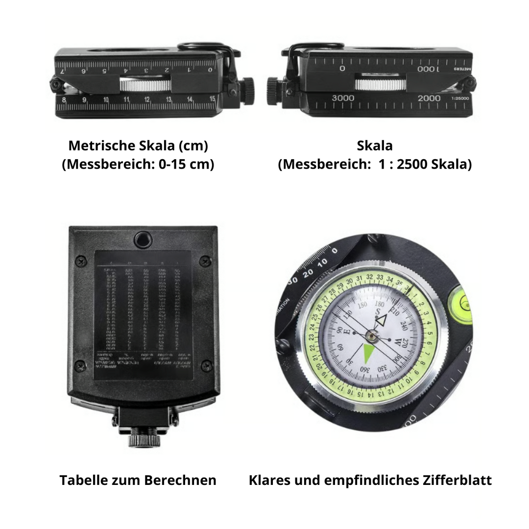 Wetterfester Militär-Kompass für Navigation, geeignet für Survival & jedes Gelände.