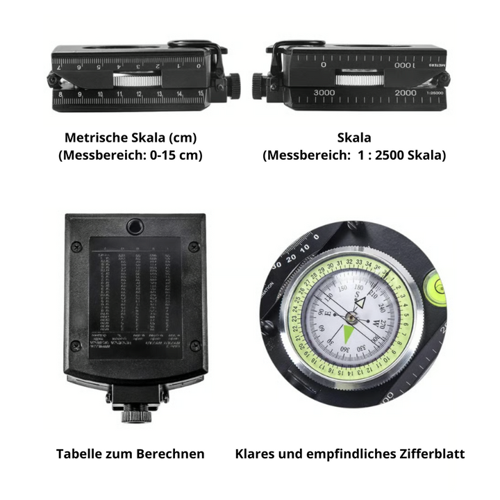Wetterfester Militär-Kompass für Navigation, geeignet für Survival & jedes Gelände.