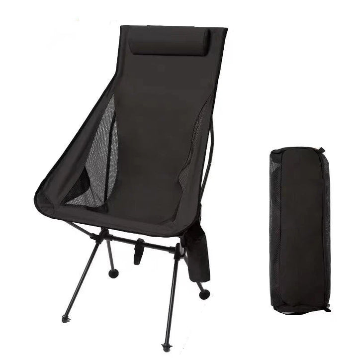 Bequemer Camping-Faltstuhl für entspannte Outdoor-Momente im Garten, beim Angeln oder am Strand.