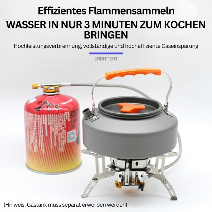 Kompakter & robuster Camping Gasbrenner; ideal für Kochen im Freien beim Wandern und Reisen.