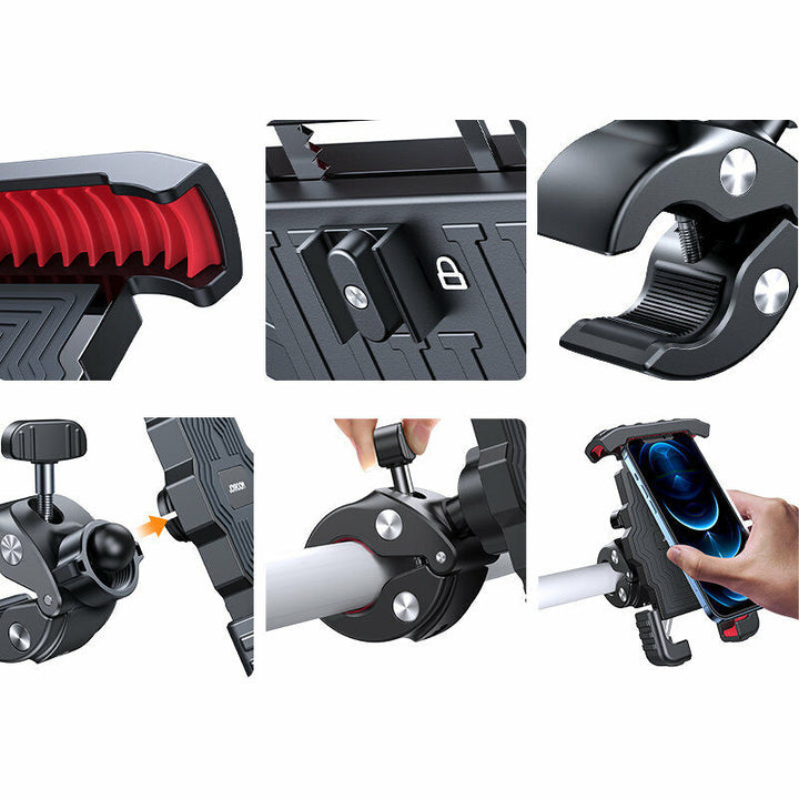 Hochwertiger SecureGrip Smartphone-Halter, sicherer Grip für Fahrrad, Motorrad und E-Scooter Navigation.