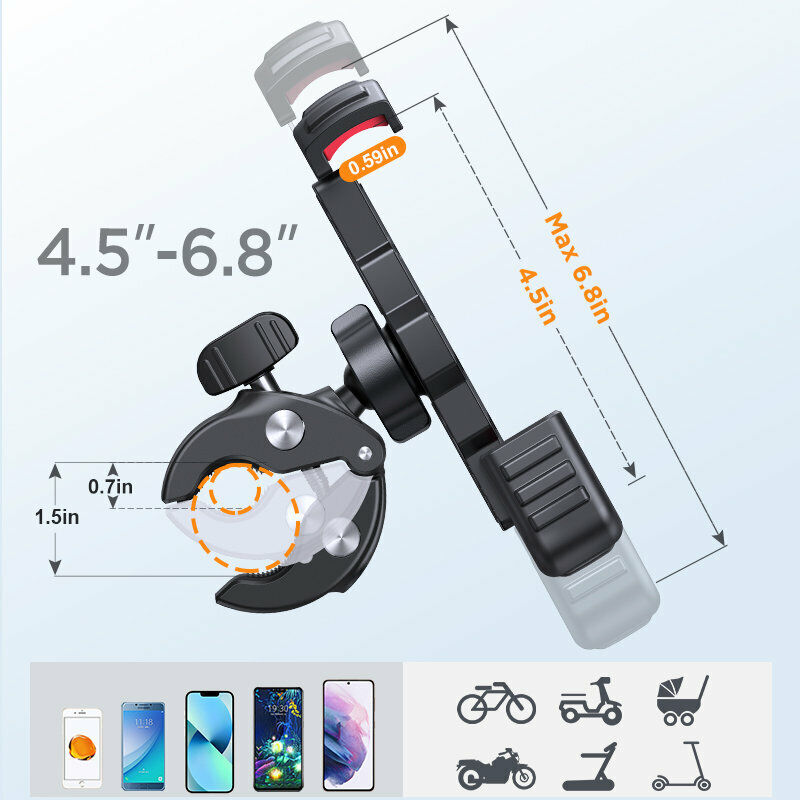 Robuster SecureGrip Fahrradhalter für Smartphones, vibrationsarm für klare Sicht während der Fahrt.