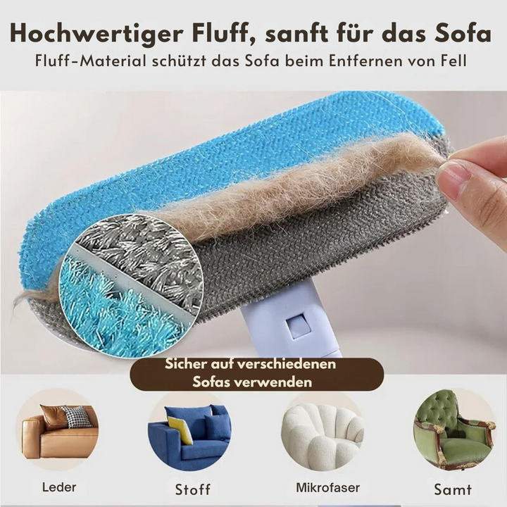 Haarfreie Kleidung dank speziellem Tierhaarentferner. Beseitigt Tierhaare von Mänteln, Hemden und mehr.