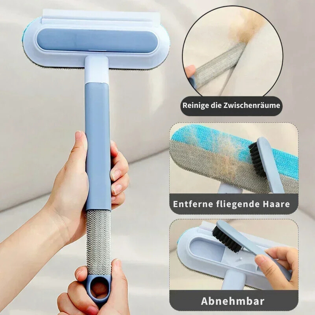 Ergonomischer Griff des Tierhaarentferners für komfortable Fellpflege und mühelose Möbel- & Textilreinigung.