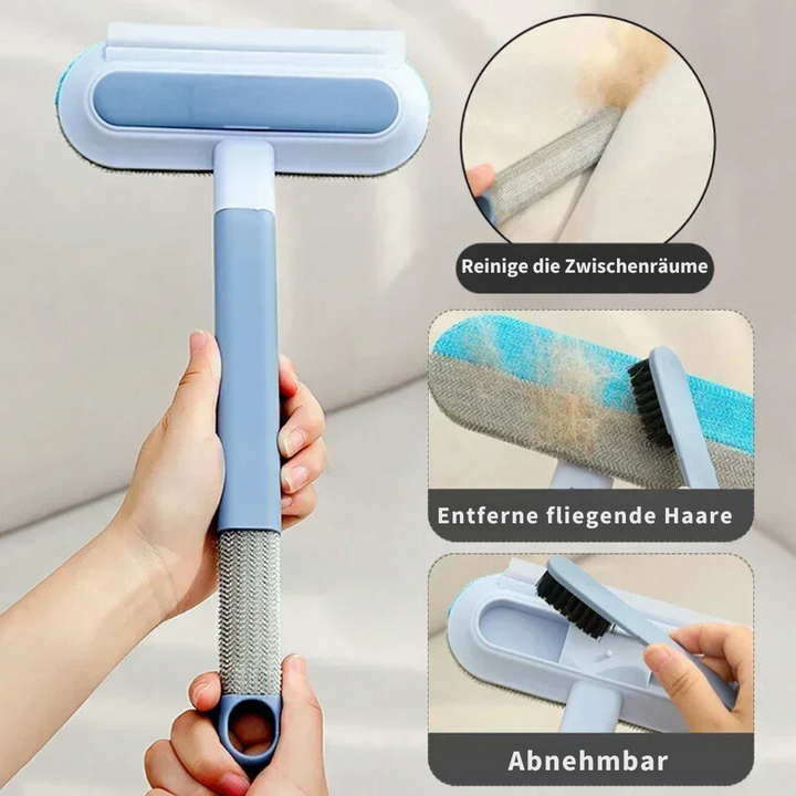 Ergonomischer Griff des Tierhaarentferners für komfortable Fellpflege und mühelose Möbel- & Textilreinigung.