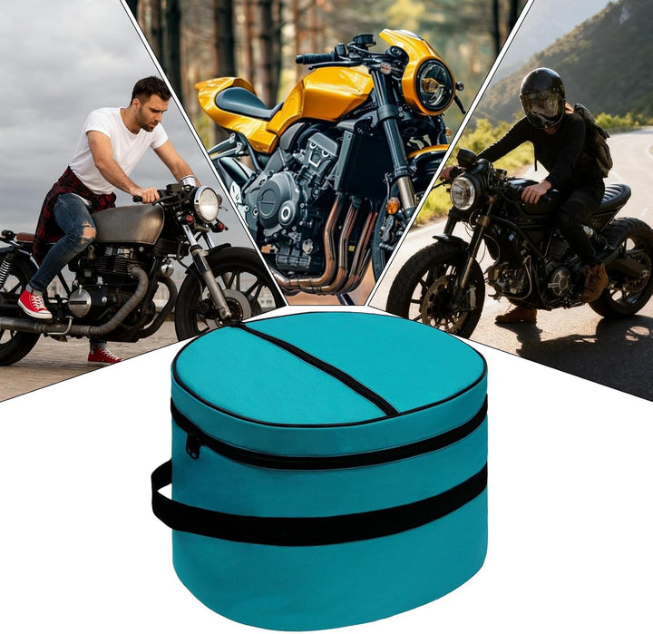 Wasserdichter Oxford-Helmbeutel, schwarz, mit starkem Stoßschutz. Ideal für Motorradreisen & sicheren Helmtransport.