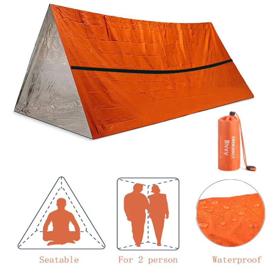 Isolierendes Winterzelt für 2 Personen, schützt vor Kälte & Wind. Perfekte Notfallausrüstung für Survival & Camping.