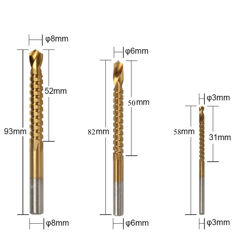 Hochwertige Titanbohrer für Langlebigkeit und Präzision; robustes 6-teiliges Set für Metall & Holzbearbeitung.