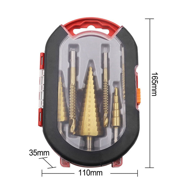 Vielseitiges Titanbohrer-Set, 6-teilig, für alle Bohrarbeiten in Metall & Holz; robustes DIY-Werkzeug.