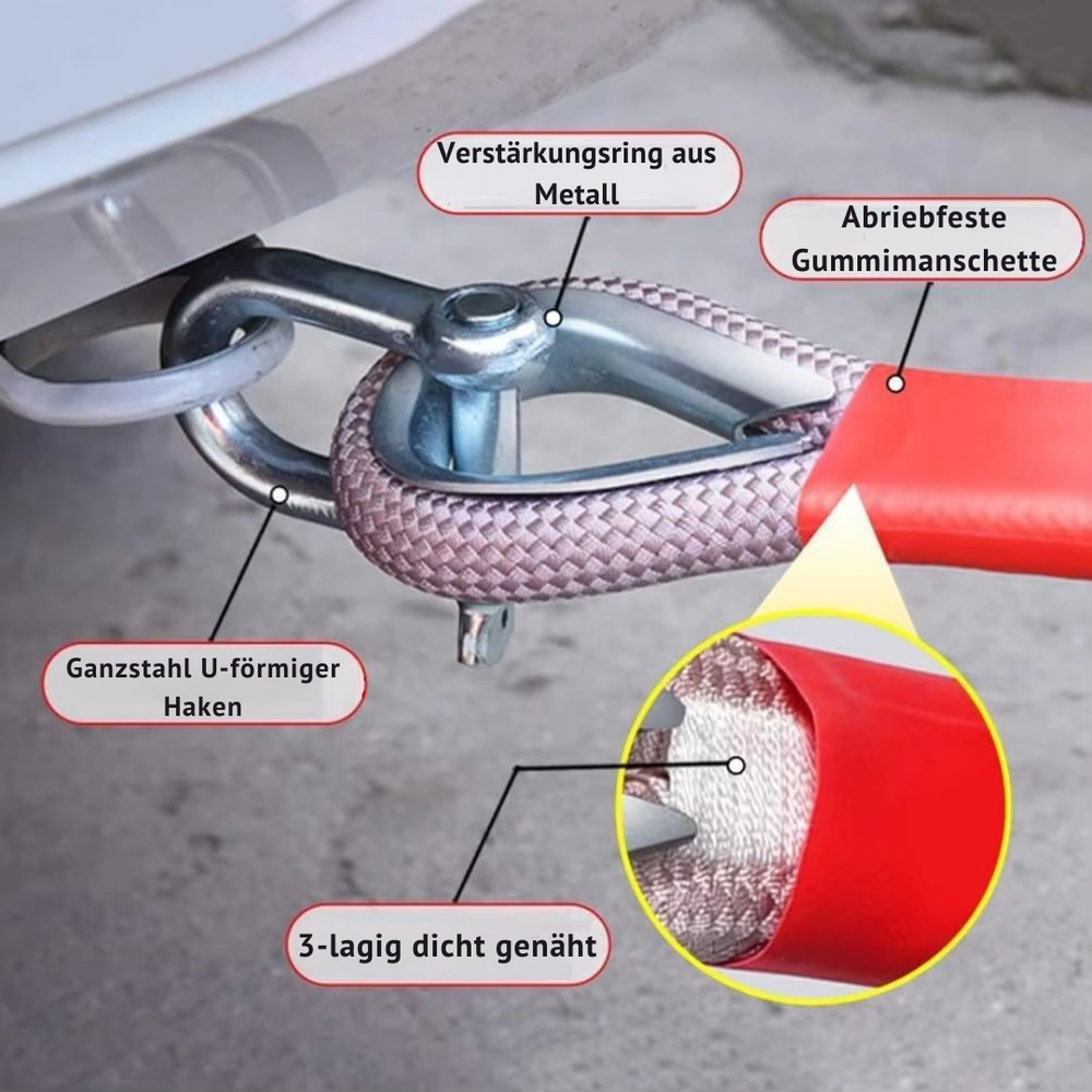 Strapazierfähiges Nylon-Abschleppseil für Offroad, SUV & LKW. Unverzichtbare Notfallausrüstung.
