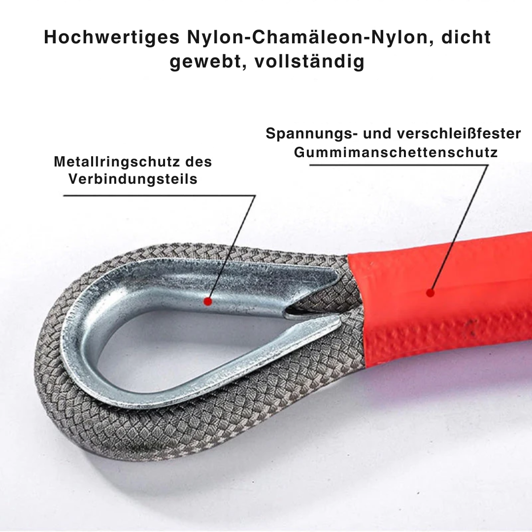 Hochwertiges SafePull Auto-Abschleppseil, wichtiges Pkw Zubehör für Pannen & Offroad-Abenteuer.